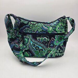 Vera Bradley Provencal Paisley Quilted Cotton Crossbody Bag Blue Green Purple